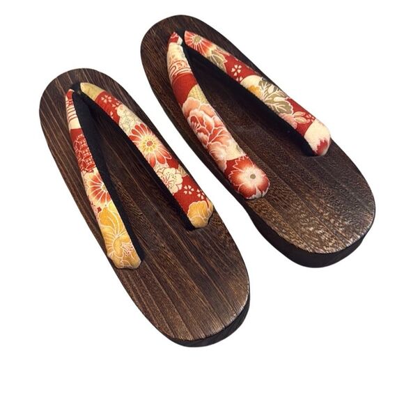 KIMONO HARVEST Japanese Women's Wooden Geta Sandals 9–10.5 US Traditional - Picture 4 of 8